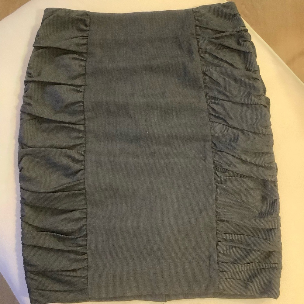 Cartonnier Womens Size 4 Chambray Blue Ruched Pencil Skirt Fitted Chic